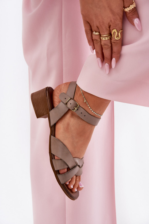 Leather Sandals On A Delicate Heel Beige Zazoo 40372 Leather Sandals On A Delicate Heel Beige Zazoo 40372