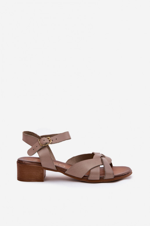 Leather Sandals On A Delicate Heel Beige Zazoo 40372 Leather Sandals On A Delicate Heel Beige Zazoo 40372