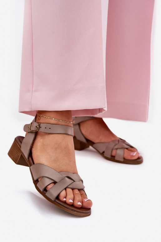 Leather Sandals On A Delicate Heel Beige Zazoo 40372 Leather Sandals On A Delicate Heel Beige Zazoo 40372