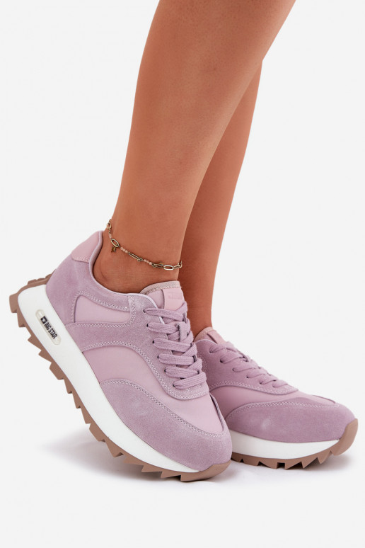 Suede Sneakers On Platform Women's Big Star RR274900 HI-POLY SYSTEM Purple Suede Sneakers On Platform Women's Big Star RR274900 HI-POLY SYSTEM Purple