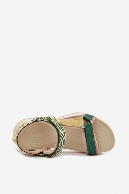 Sandały Damskie Na Rzepy D.Franklin DFSH406003 Zielone