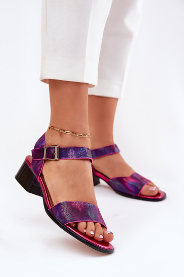 Women's Leather Sandals with Heels Maciejka 06551-15 Fuchsia 2