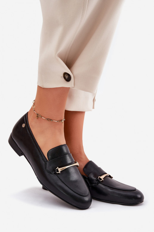 Skórzane Półbuty Mokasyny Damskie Maciejka K6809-01 Czarne