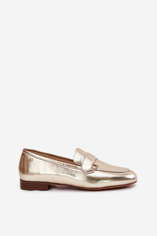 Leather Loafers Ladies Maciejka K6809-25 Gold Leather Loafers Ladies Maciejka K6809-25 Gold