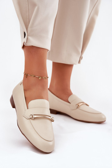 Leather Loafers Women Maciejka K6809-04 Beige 2