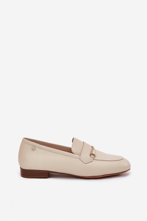Leather Loafers Women Maciejka K6809-04 Beige Leather Loafers Women Maciejka K6809-04 Beige