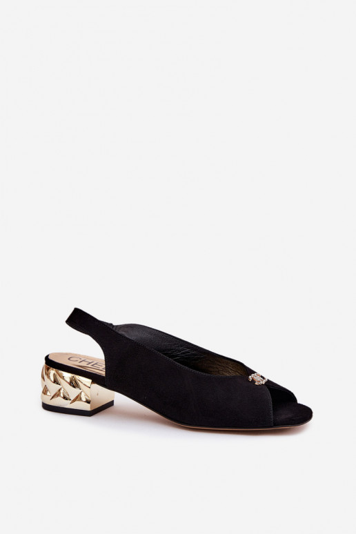 Suede Elegant Women's Sandals CheBello 4724 Black Suede Elegant Women's Sandals CheBello 4724 Black