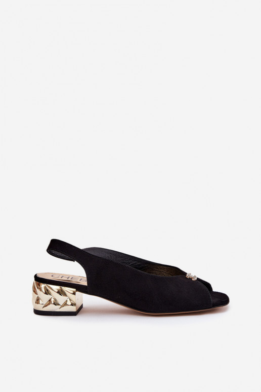Suede Elegant Women's Sandals CheBello 4724 Black Suede Elegant Women's Sandals CheBello 4724 Black