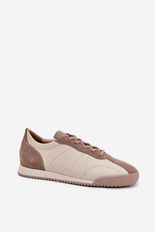 Ladies Leather Sports Shoes Beige Laura Messi 2935 Ladies Leather Sports Shoes Beige Laura Messi 2935
