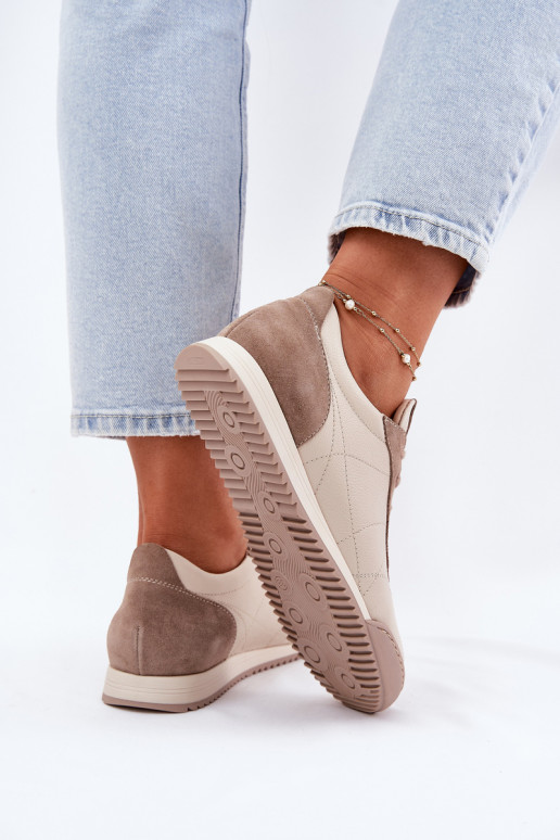 Ladies Leather Sports Shoes Beige Laura Messi 2935 Ladies Leather Sports Shoes Beige Laura Messi 2935