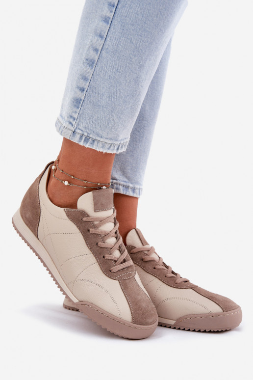 Ladies Leather Sports Shoes Beige Laura Messi 2935 Ladies Leather Sports Shoes Beige Laura Messi 2935