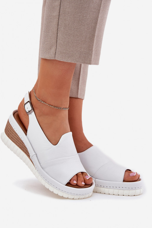 Ladies Leather Wedge Sandals Artiker White 56C0918 Ladies Leather Wedge Sandals Artiker White 56C0918