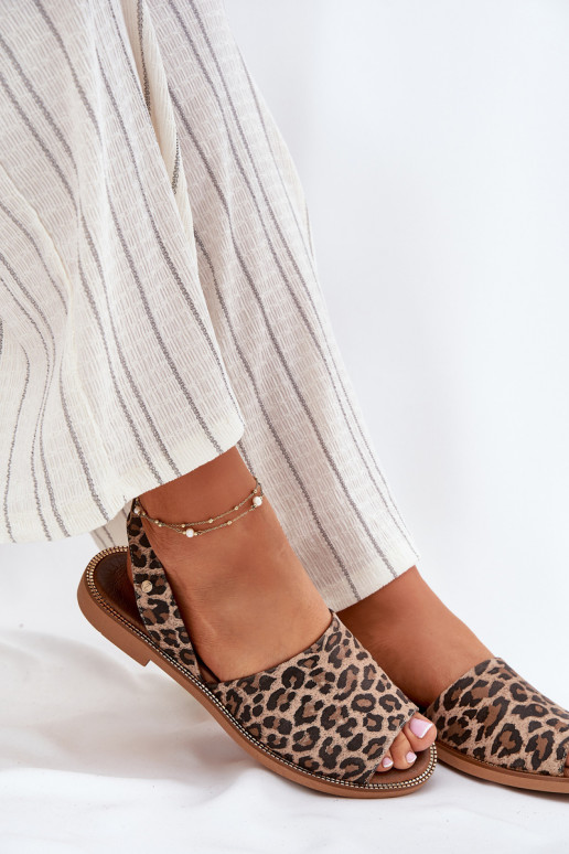 Zazoo 40327 Leather Slip-On Sandals Leopard Zazoo 40327 Leather Slip-On Sandals Leopard