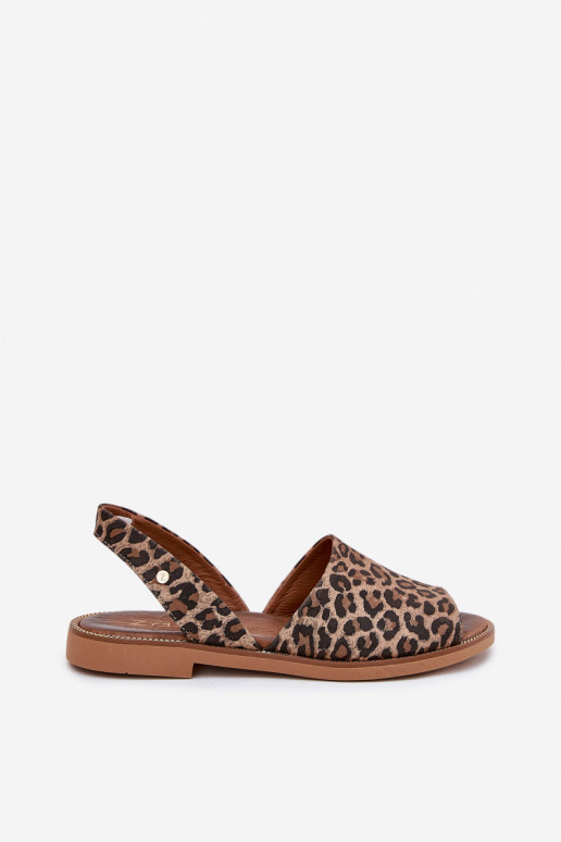 Zazoo 40327 Leather Slip-On Sandals Leopard Zazoo 40327 Leather Slip-On Sandals Leopard