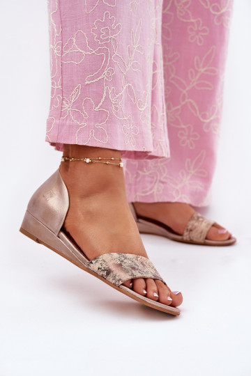 Leather Sandals Maciejka 01971-71 Gold