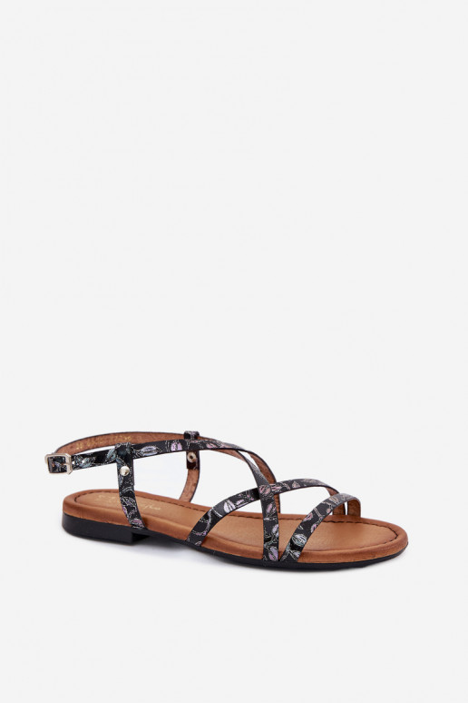 Flat Leather Sandals Women Maciejka 06635-05 Black Flat Leather Sandals Women Maciejka 06635-05 Black