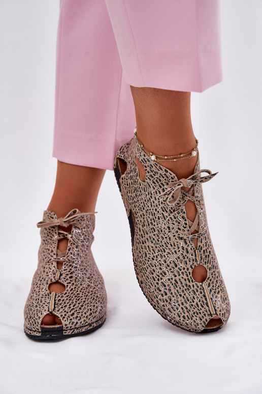 Wzorzyste Skórzane Botki Maciejka 03426-49 Panterka