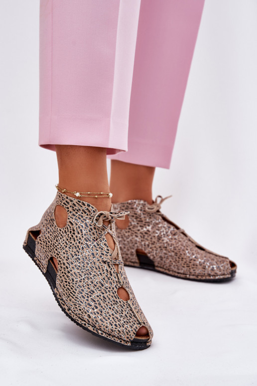 Wzorzyste Skórzane Botki Maciejka 03426-49 Panterka