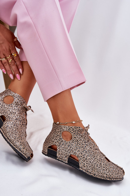 Wzorzyste Skórzane Botki Maciejka 03426-49 Panterka