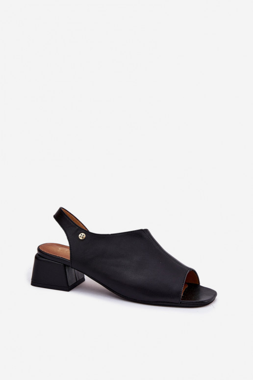 Leather Women's Sandals On A Block Maciejka 06975-01 Black Leather Women's Sandals On A Block Maciejka 06975-01 Black