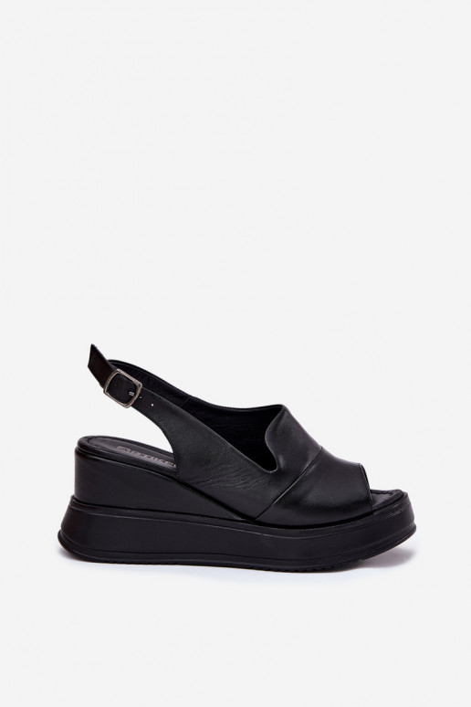 Ladies Leather Wedge Sandals Artiker 52C0484 Black Ladies Leather Wedge Sandals Artiker 52C0484 Black