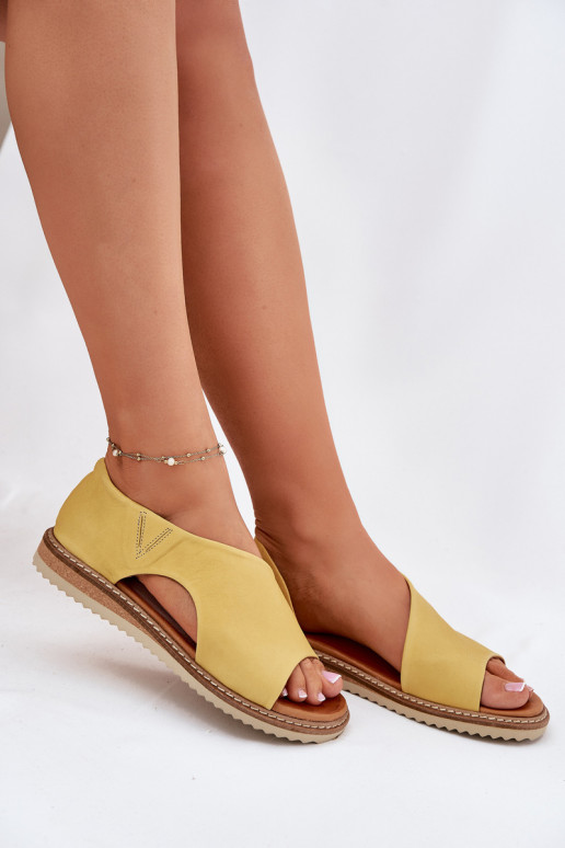 Leather Ladies Sandals Artiker 46C1015 Yellow Leather Ladies Sandals Artiker 46C1015 Yellow