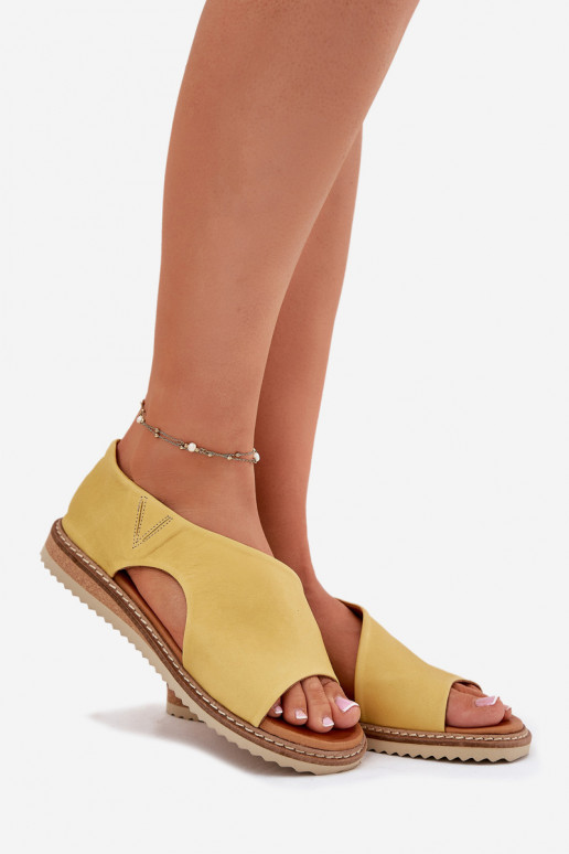 Leather Ladies Sandals Artiker 46C1015 Yellow Leather Ladies Sandals Artiker 46C1015 Yellow