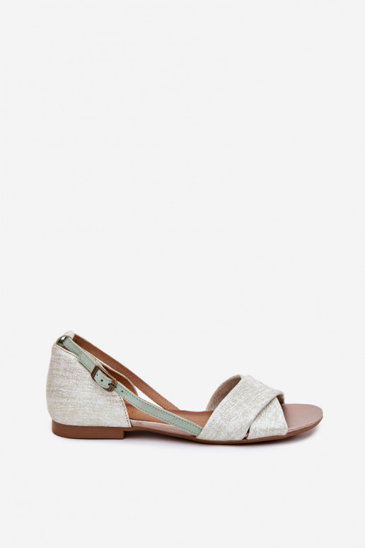 Leather Flat Sandals Maciejka 04614-46 Mint Leather Flat Sandals Maciejka 04614-46 Mint