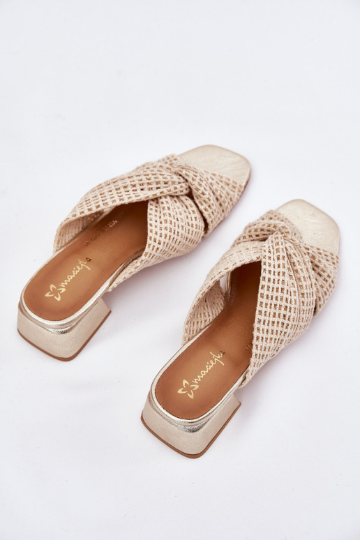 Ladies Platform Sandals Maciejka 06955-25 Beige-Gold Ladies Platform Sandals Maciejka 06955-25 Beige-Gold