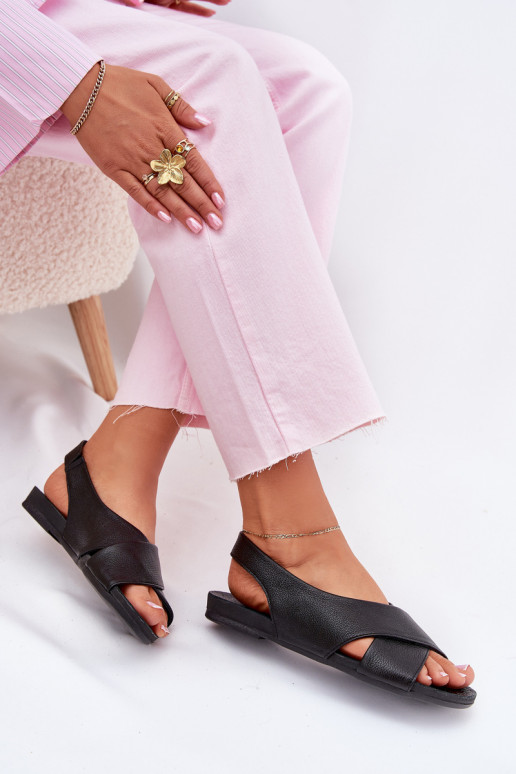 Zazoo 40407 Sandały Skórzane Damskie Czarne Zazoo 40407 Sandały Skórzane Damskie Czarne