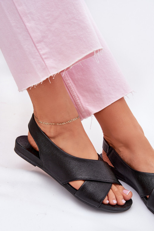 Ladies leather sandals black Zazoo 40407 Ladies leather sandals black Zazoo 40407