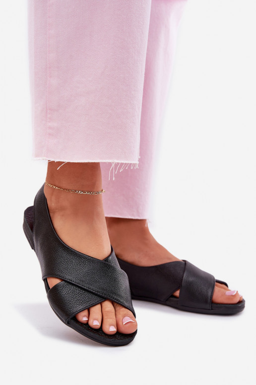 Ladies leather sandals black Zazoo 40407 Ladies leather sandals black Zazoo 40407
