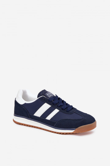 Buty Sportowe Sneakersy Męskie Granatowe Sivara