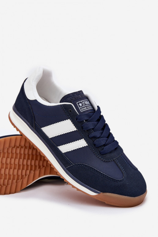 Buty Sportowe Sneakersy Męskie Granatowe Sivara Buty Sportowe Sneakersy Męskie Granatowe Sivara