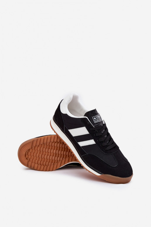 Buty Sportowe Sneakersy Męskie Czarne Sivara