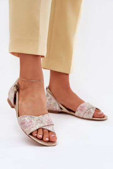 Leather Flat Sandals Maciejka 04614-22 Beige 2