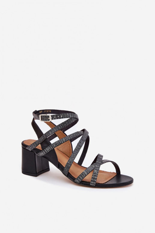 Leather Women's Sandals With Straps On A Heel Maciejka 06969-01 Black Leather Women's Sandals With Straps On A Heel Maciejka 06969-01 Black