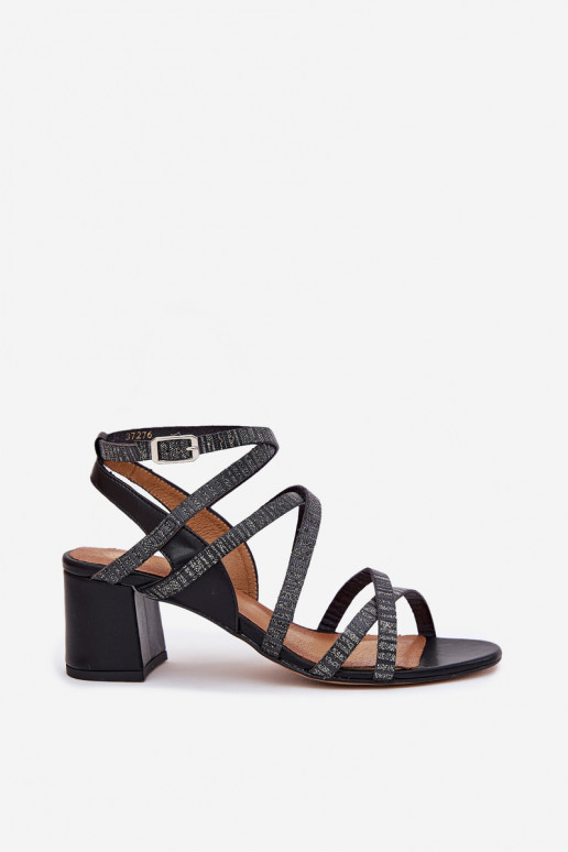 Leather Women's Sandals With Straps On A Heel Maciejka 06969-01 Black Leather Women's Sandals With Straps On A Heel Maciejka 06969-01 Black
