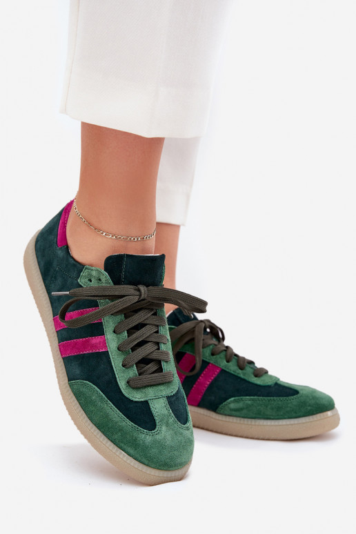 Zazoo N1068 Suede Low Sneakers Women Dark Green Zazoo N1068 Suede Low Sneakers Women Dark Green