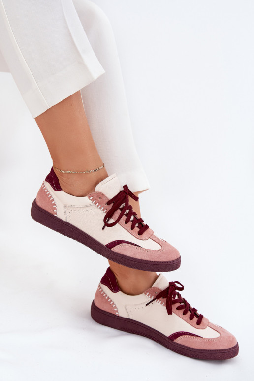 Women's Leather Sneakers Zazoo N1220 Beige Women's Leather Sneakers Zazoo N1220 Beige