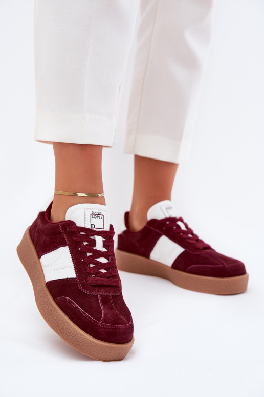 Suede Women's Sneakers Daniel Lopez SS2D4023 Burgundy Suede Women's Sneakers Daniel Lopez SS2D4023 Burgundy