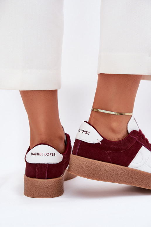 Suede Women's Sneakers Daniel Lopez SS2D4023 Burgundy Suede Women's Sneakers Daniel Lopez SS2D4023 Burgundy