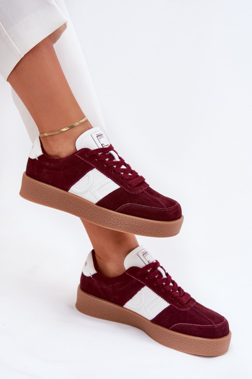 Suede Women's Sneakers Daniel Lopez SS2D4023 Burgundy Suede Women's Sneakers Daniel Lopez SS2D4023 Burgundy