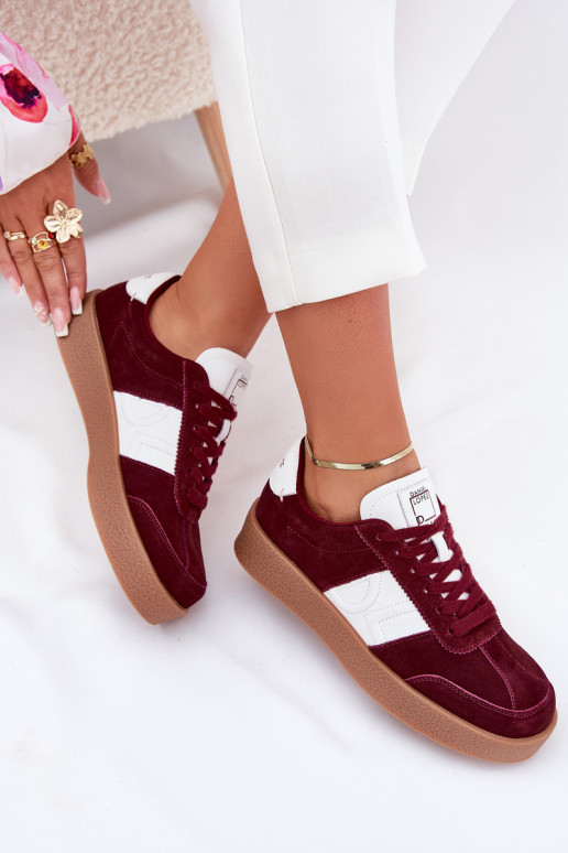 Suede Women's Sneakers Daniel Lopez SS2D4023 Burgundy Suede Women's Sneakers Daniel Lopez SS2D4023 Burgundy
