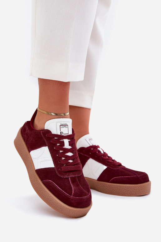 Suede Women's Sneakers Daniel Lopez SS2D4023 Burgundy Suede Women's Sneakers Daniel Lopez SS2D4023 Burgundy