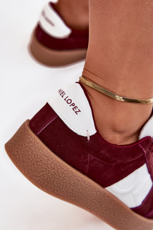 Suede Women's Sneakers Daniel Lopez SS2D4023 Burgundy Suede Women's Sneakers Daniel Lopez SS2D4023 Burgundy