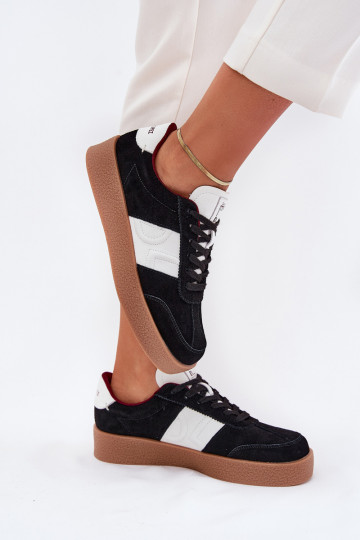 Zamszowe Sneakersy Damskie Daniel Lopez Just Dare SS2D4021 Czarne