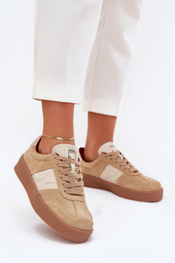 Women's Suede Sneakers Daniel Lopez Just Dare SS2D4022 Beige