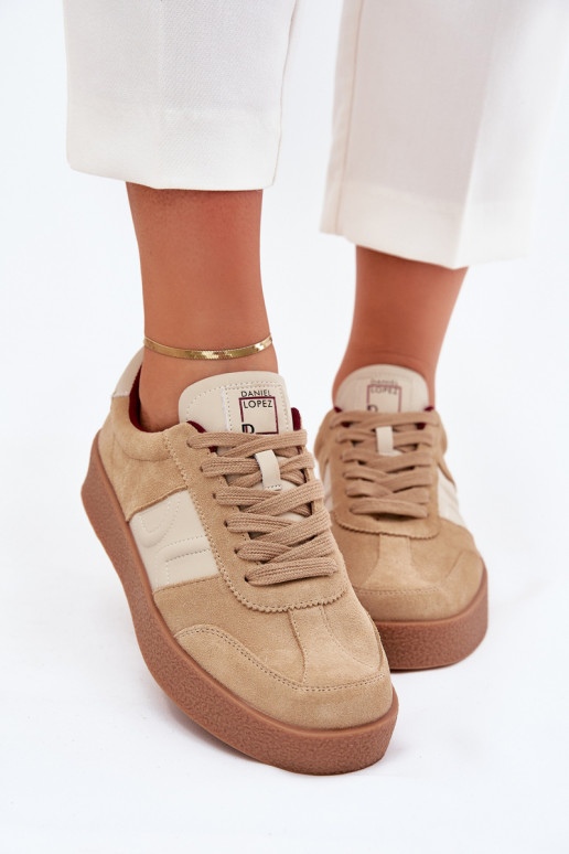 Women's Suede Sneakers Daniel Lopez Just Dare SS2D4022 Beige Women's Suede Sneakers Daniel Lopez Just Dare SS2D4022 Beige