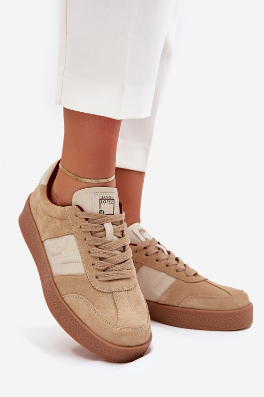 Women's Suede Sneakers Daniel Lopez Just Dare SS2D4022 Beige Women's Suede Sneakers Daniel Lopez Just Dare SS2D4022 Beige